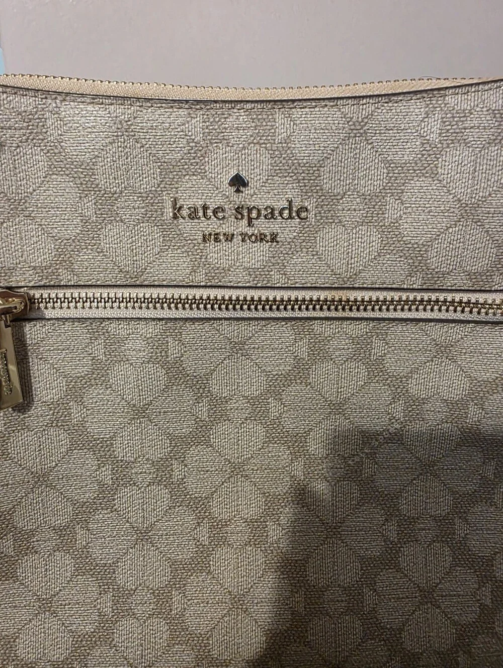 Kate Spade New York Cream Signature Floral Large Crossbody Bag